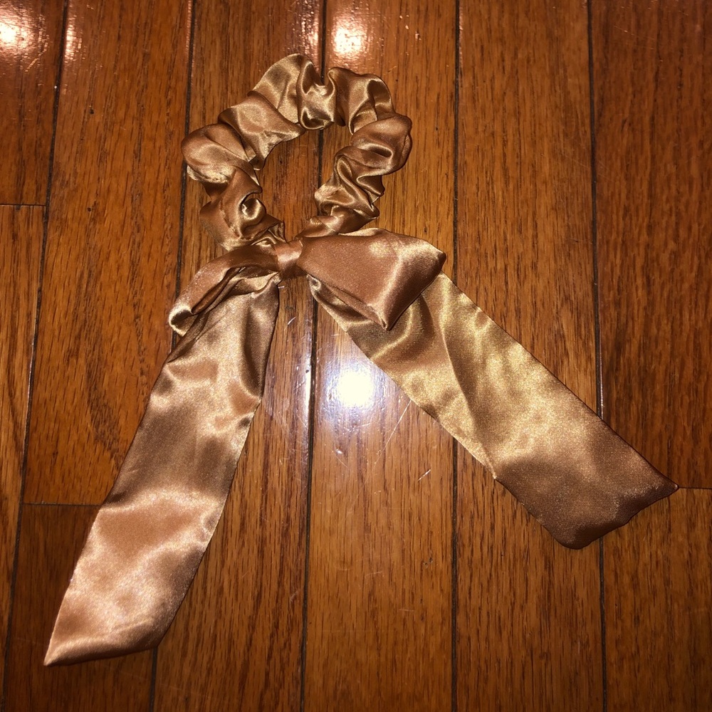 hair scarf tied in bow attached to scrunchie